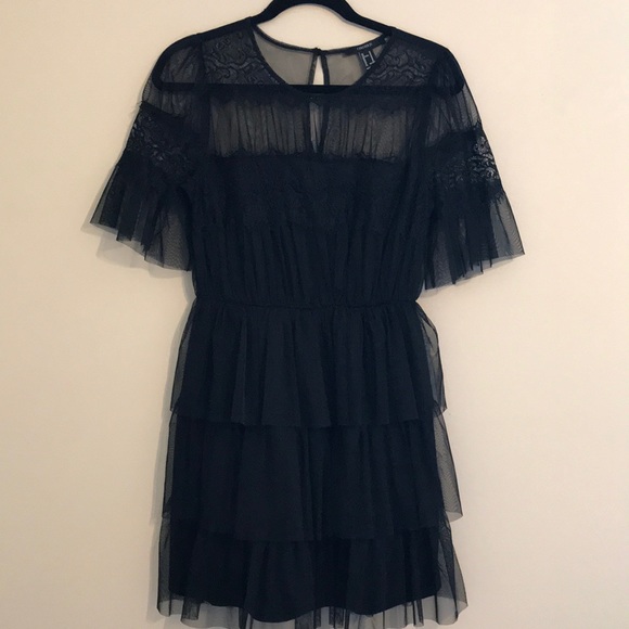 Black lace mini dress - Picture 1 of 3